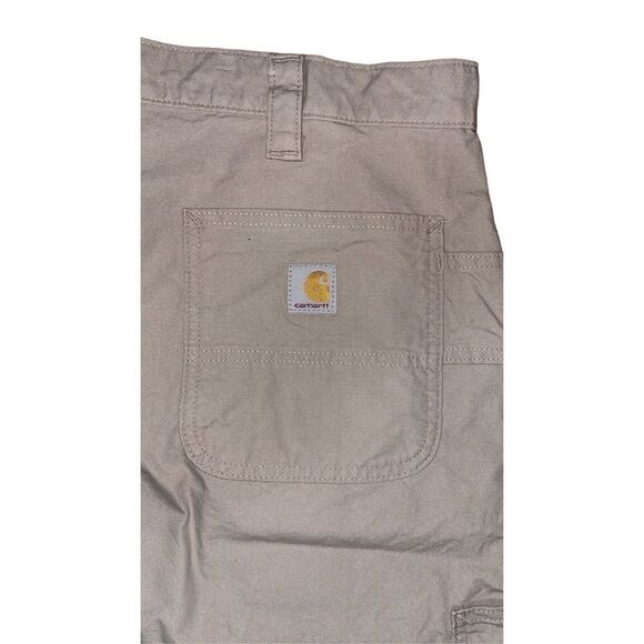 CARHARTT MENS Light Khaki LOOSE FIT UTILITY WORK SHORT BS0147-M Size 42 NWT - Picture 5 of 6